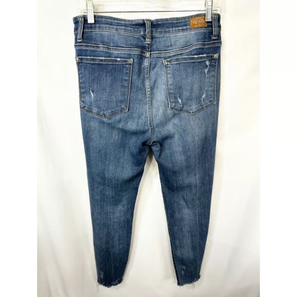 Judy BlueSize 11/30 Jeans Distressed Ripped Skinny Mid Rise Denim Grunge - Picture 2 of 3